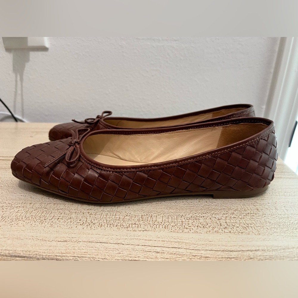Bernardo Brown Woven Leather Ballet Flats - Picture 5 of 9